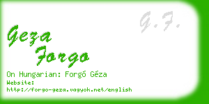 geza forgo business card