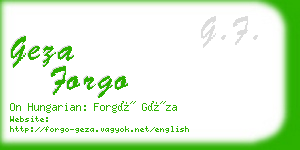 geza forgo business card